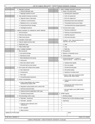 AF IMT Form 2818-4 Clinical Privileges - Cardiothoracic Surgeon, Page 2