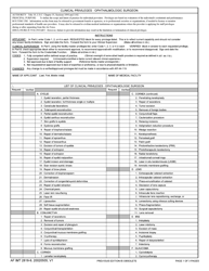 AF IMT Form 2818-9 Clinical Privileges - Ophthalmologic Surgeon