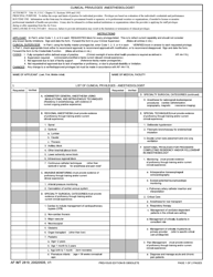 AF IMT Form 2819 Clinical Privileges - Anesthesiologist