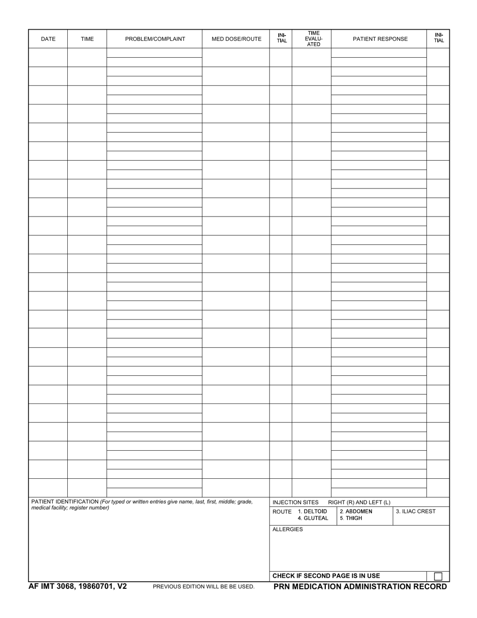 AF IMT Form 3068 - Fill Out, Sign Online and Download Fillable PDF ...