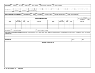 AF IMT Form 3241 Adult Admission Note, Page 2