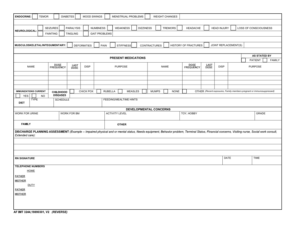 AF IMT Form 3244 - Fill Out, Sign Online and Download Fillable PDF ...