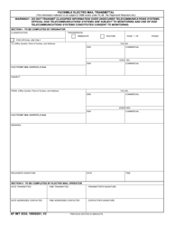 Document preview: AF IMT Form 3535 Facsimile Electro Mail Transmittal