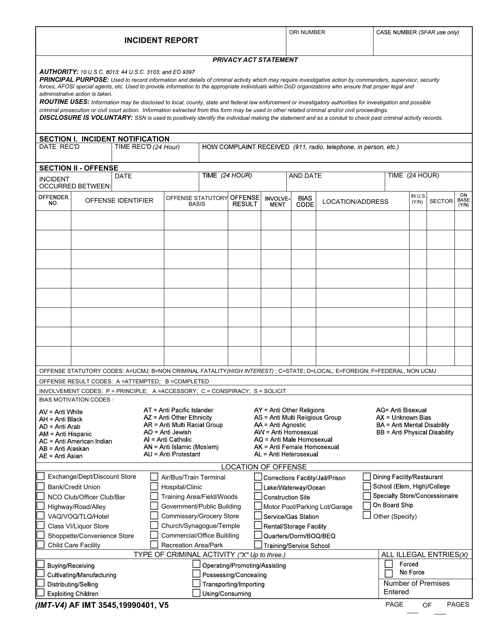 AF IMT Form 3545  Printable Pdf