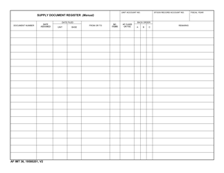 Document preview: AF IMT Form 36 Supply Document Register (Manual)