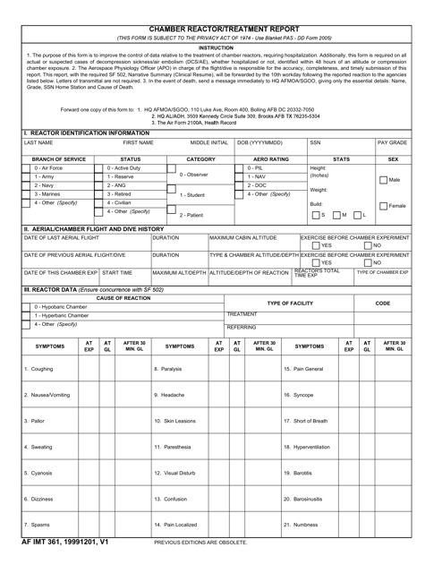 AF IMT Form 361  Printable Pdf