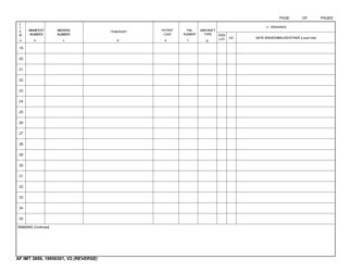 AF IMT Form 3889 AE Mission Manifest Control Log/Report, Page 2