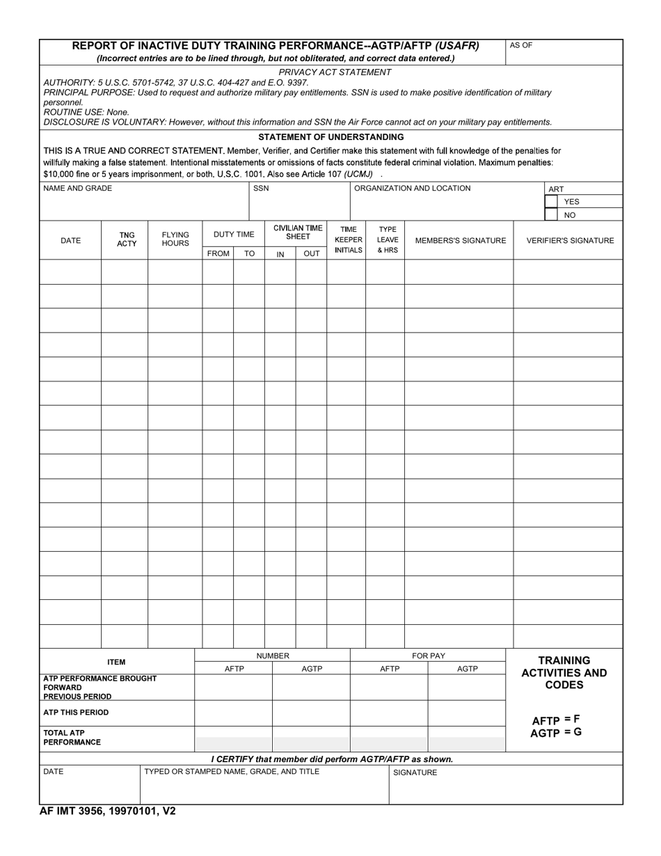 Af Imt Form 3956 Fill Out Sign Online And Download Fillable Pdf