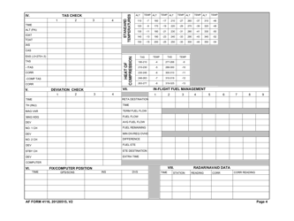 AF Form 4116 C-130 Navigator Flight Plan and Log, Page 4