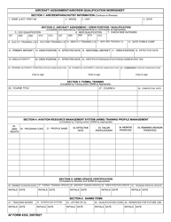 AF Form 4324 Aircraft Assignment/Aircrew Qualification Worksheet