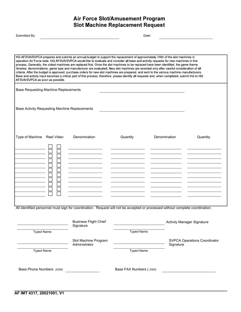 AF IMT Form 4317  Printable Pdf