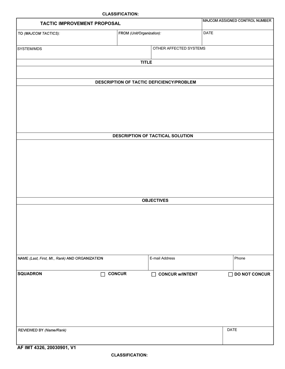 AF IMT Form 4326 - Fill Out, Sign Online and Download Fillable PDF ...