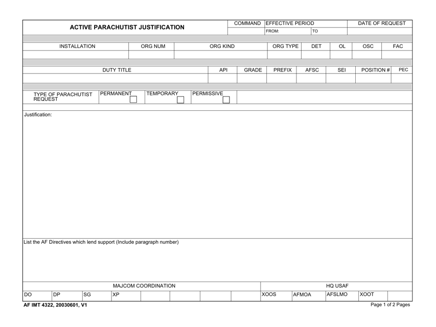 AF IMT Form 4322 - Fill Out, Sign Online and Download Fillable PDF | Templateroller