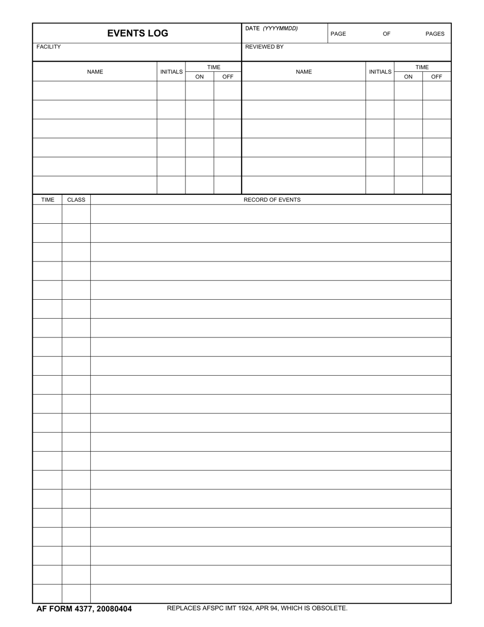 Af Form 4377 - Fill Out, Sign Online And Download Fillable Pdf 