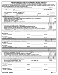 Document preview: AF Form 4388 Inbound Transportaton Protective Service Material Worksheet