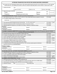 Document preview: AF Form 4387 Outbound Transportation Protective Service Materiel Worksheet