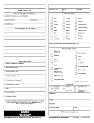 Document preview: AF Form 440 Bomb Threat Aid
