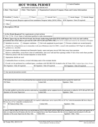 AF Form 592 Hot Work Permit