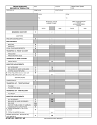 Document preview: AF IMT Form 603 Troop Support Record of Operation