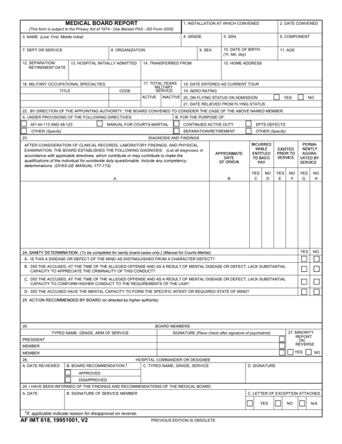 AF IMT Form 618  Printable Pdf