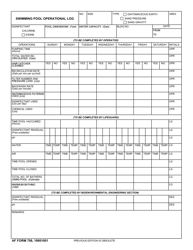 Document preview: AF Form 708 Swimming Pool Operational Log