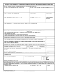 Document preview: AF IMT Form 969 Request for Payment of Transportation Expenses for Deceased Dependent or Retiree