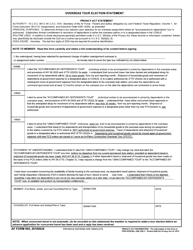 Document preview: AF Form 965 Overseas Tour Election Statement