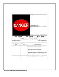 Document preview: AF Form 979 Danger Tag