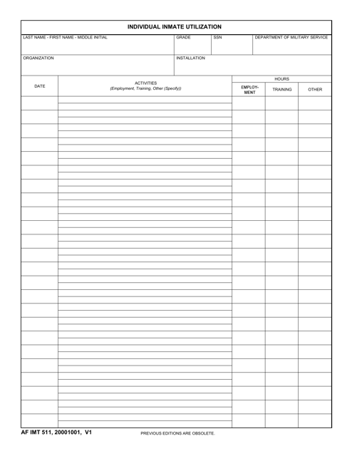 AF IMT Form 511  Printable Pdf