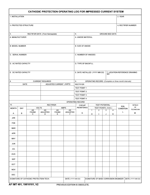 AF IMT Form 491  Printable Pdf