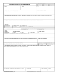 Document preview: AF IMT Form 525 Records Disposition Recommendation