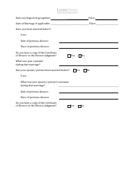 Intake Form - Cohabitation Agreement / Marriage Contract - Lauraverdin Notary Public, Page 3