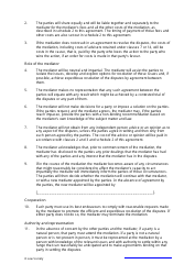 Sample Mediation Agreement Template, Page 2