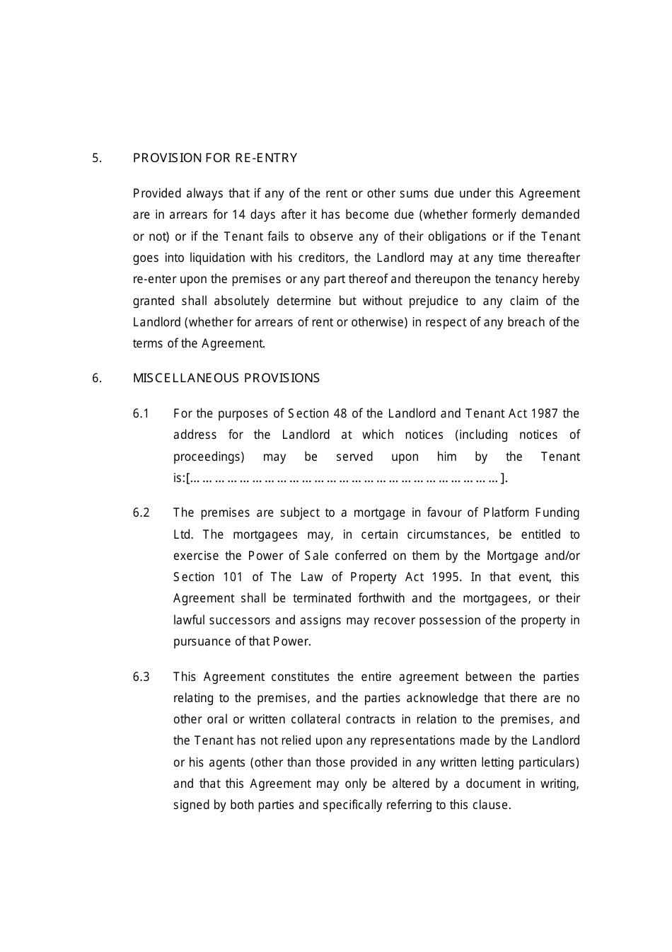Tenancy Agreement Template (Fixed Term) - United Kingdom, Page 8