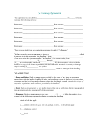 Document preview: Co-tenancy Agreement Template - Green