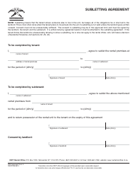 Form 5 (NWT8782) &quot;Rental Sublet Agreement&quot; - Northwest Territories, Canada