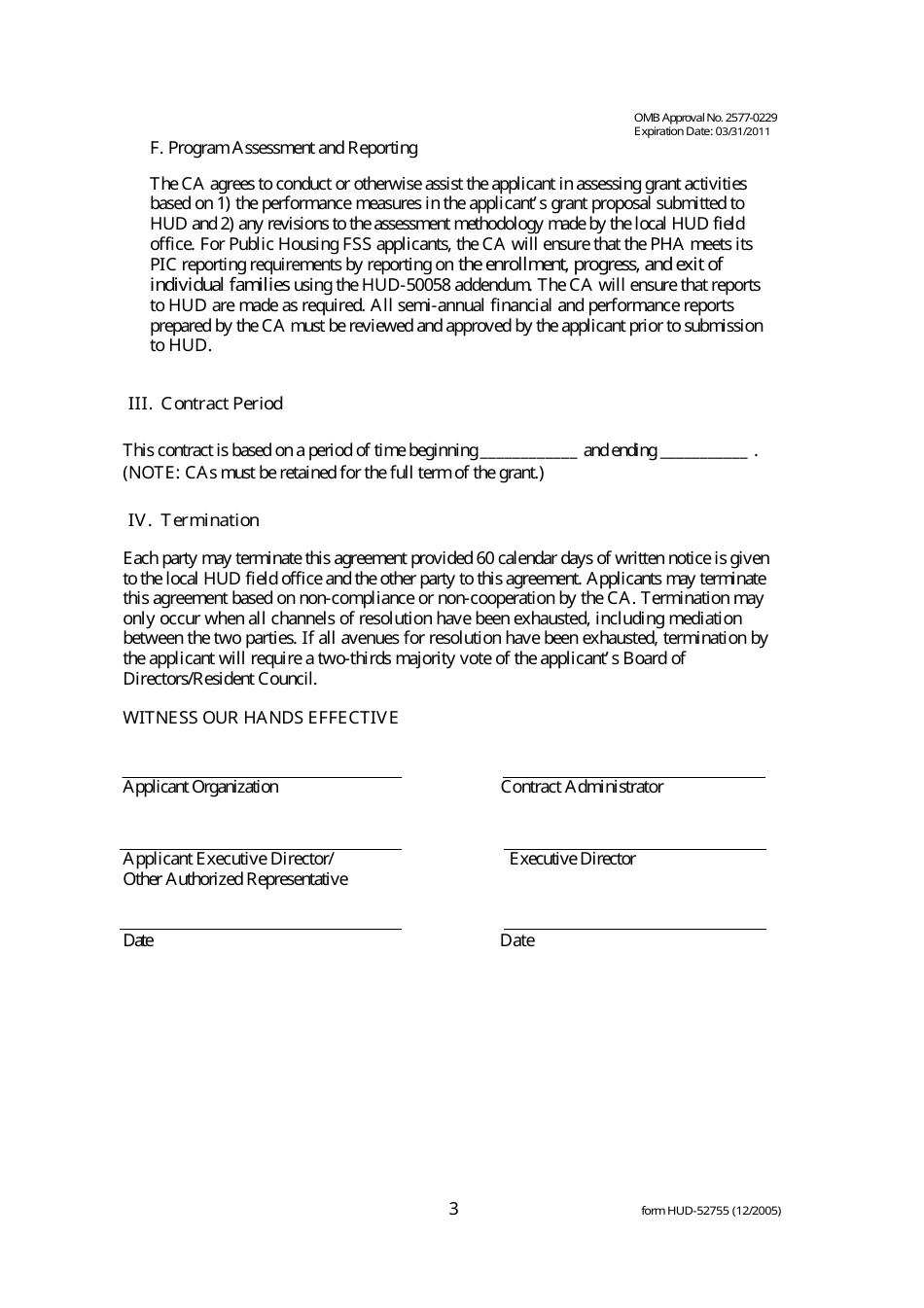 Form HUD-52755 - Fill Out, Sign Online and Download Fillable PDF ...