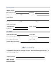 Scholarship Application Form, Page 3