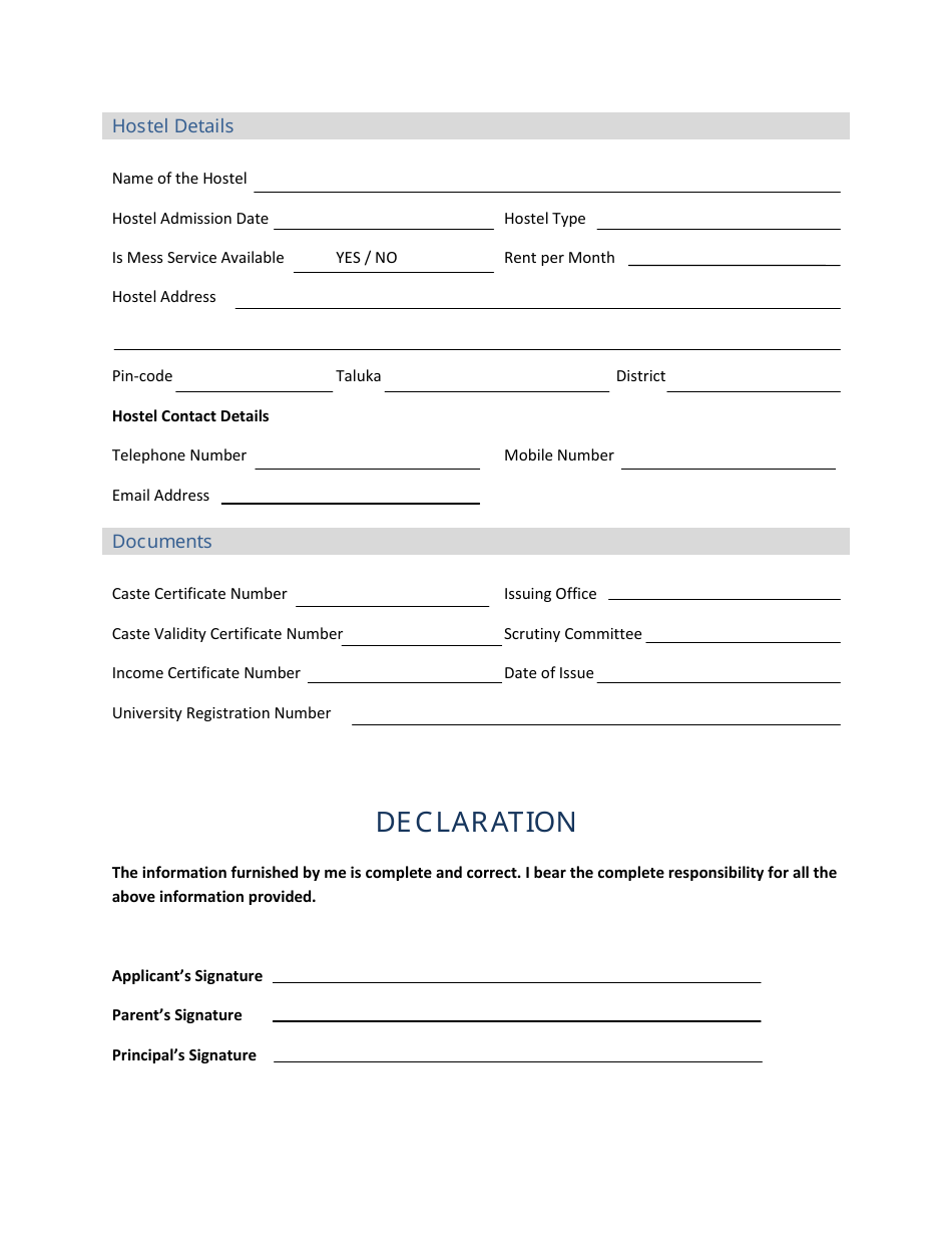 Scholarship Application Form, Page 3