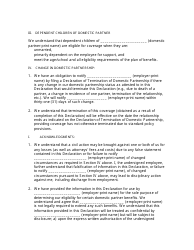 Declaration of Domestic Partnership Template, Page 2