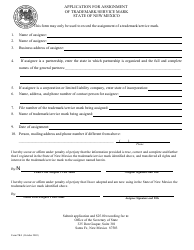 Form TK4 &quot;Application for Assignment of Trademark/Service Mark&quot; - New Mexico