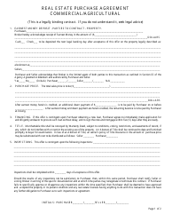 Real Estate Purchase Agreement Form - Commercial/Agricultural - South Dakota