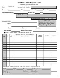 Document preview: Purchase Order Request Form