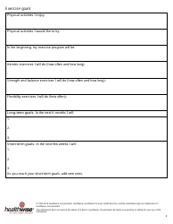 Exercise Planning Form Template - Healthwise, Page 2