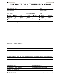 &quot;Contractor Daily Construction Report Template&quot;