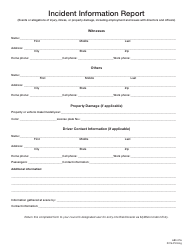 Incident Information Report Form, Page 2