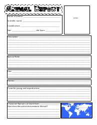 Document preview: Animal Report Template