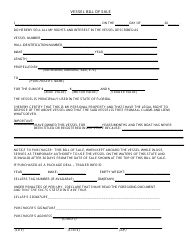 Document preview: Vessel Bill of Sale Form - Citrus County, Florida