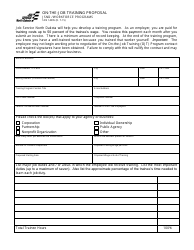 Form SFN14095 On-The-Job Training Proposal Form - North Dakota