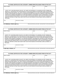 Document preview: AF IMT Form 668 Clothing Certificate for Category I Airmen Being Released From Active Duty